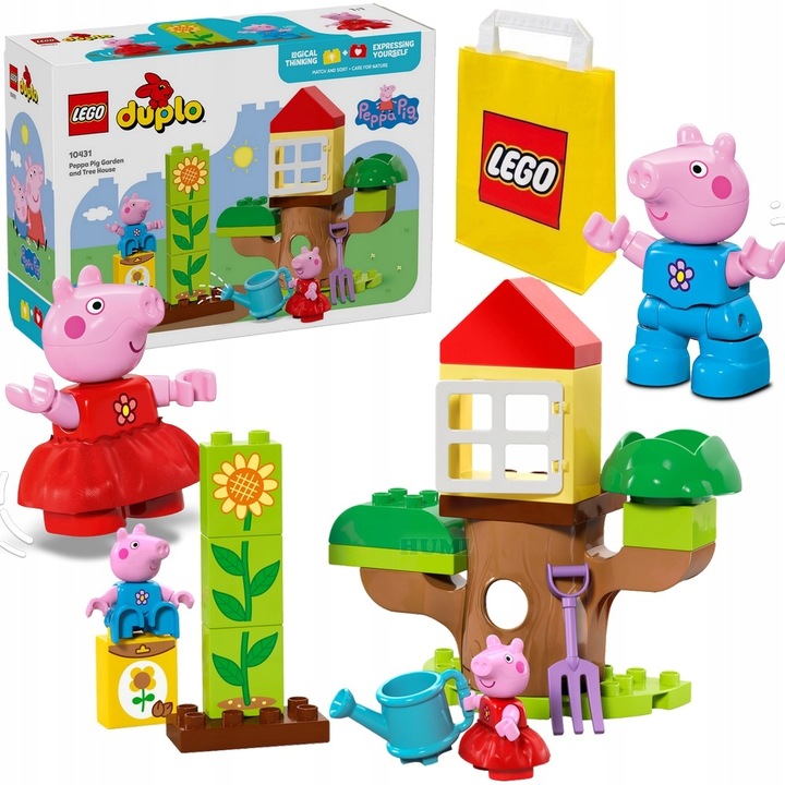 LEGO DUPLO ŚWINKA PEPPA Dom na drzewie 10431 +Torba - Duże klocki od 2 lat