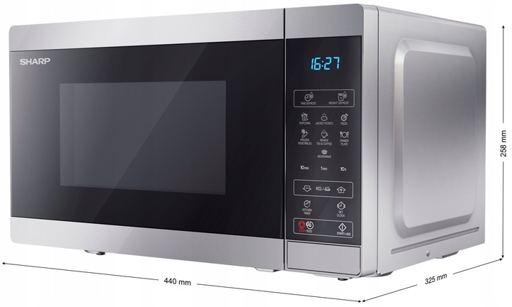 Kuchenka mikrofalowa Sharp MS02E-S Wolnostojąca 20L 800W 8 programów Timer