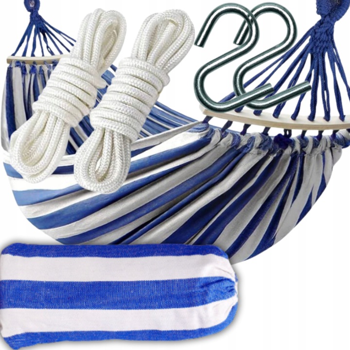 HAMAK OGRODOWY DWUOSOBOWY XXL 2 Osobowy Turystyczny Z DRĄŻKIEM DUŻY 250x150