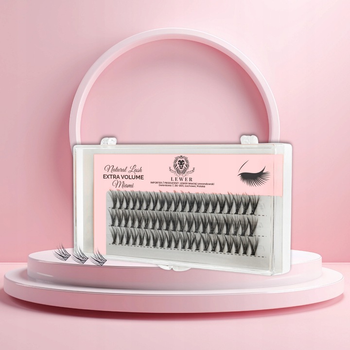 KĘPKI RZĘSY EYELASH Lewer Miami EXTRA VOLUME 10mm GĘSTE NATURALNE JEDWABNE