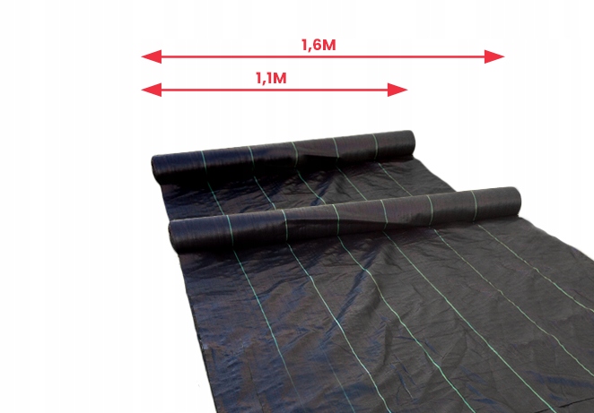 AGROTKANINA 135g 1,6x50m agrowłóknina PREMIUM UV 3% mocna czarna mata+kotwy