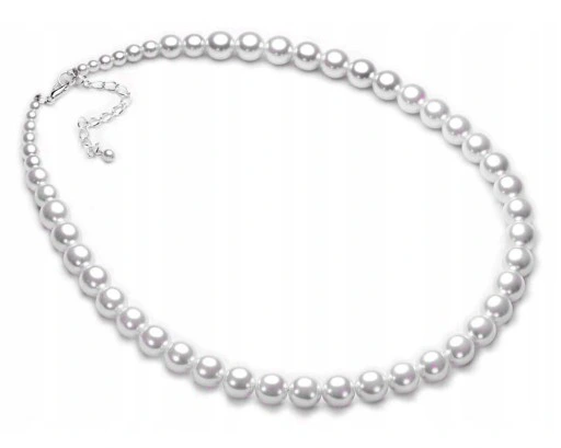 Perły Białe Naszyjnik Klasyczny Perełki Szklane 50cm Z Pereł Jablonex Modny
