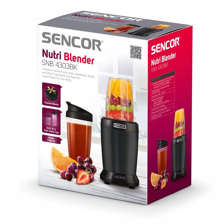 Nutri Blender Smoothie Sencor SNB 4303BK 1000W