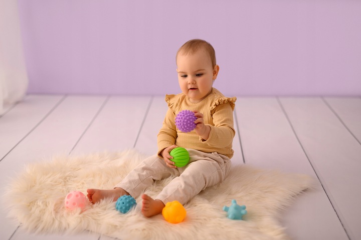 Piłki sensoryczne edukacyjne miękkie gryzak ząbkowanie dla dzieci 6szt