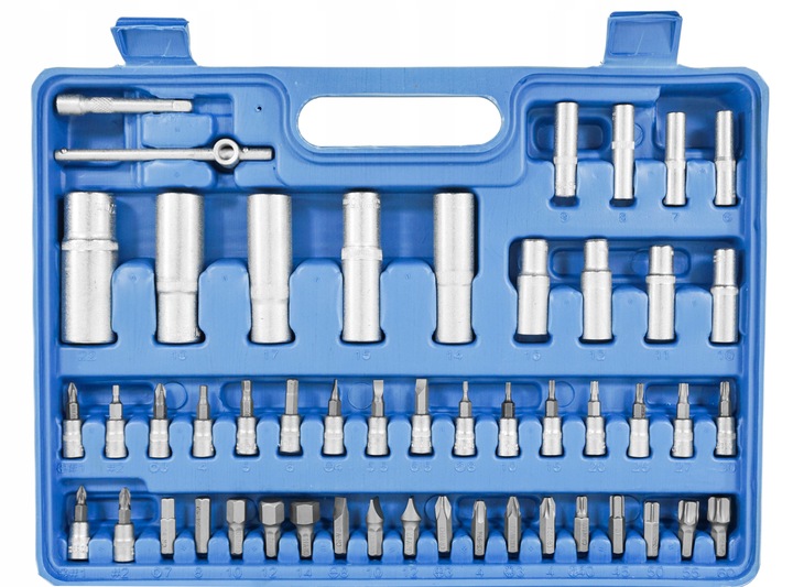 ZESTAW NARZĘDZI KLUCZY NASADOWYCH 108 KLUCZE NASADOWE 1/4" 1/2" BITY TORX