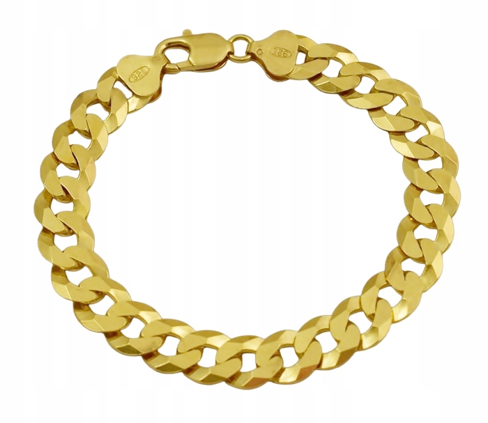 ZŁOTA PEŁNA BRANSOLETKA MĘSKA PANCERKA PR. 585 925 SOLIDNA + GRAWER GRATIS