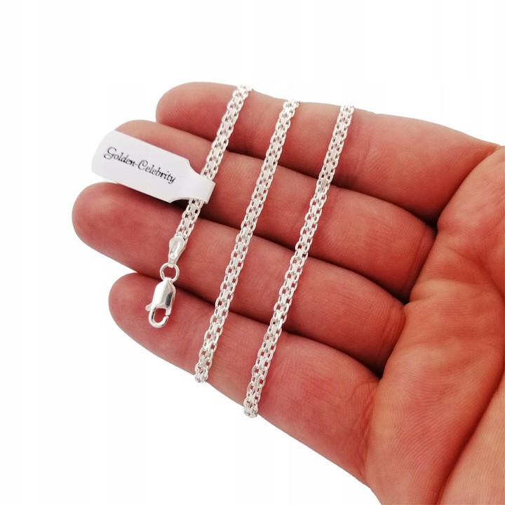 SREBRNY ŁAŃCUSZEK BISMARK 50cm/3mm pr 925 PREZENT