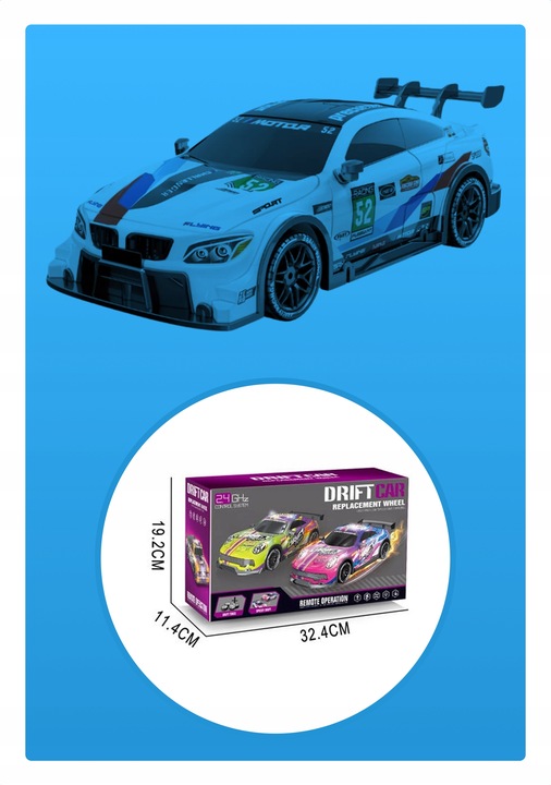 SAMOCHÓD ZDALNIE STEROWANY RC Drift Duży 4x4 AUTO NA PILOT DO DRIFTU LED