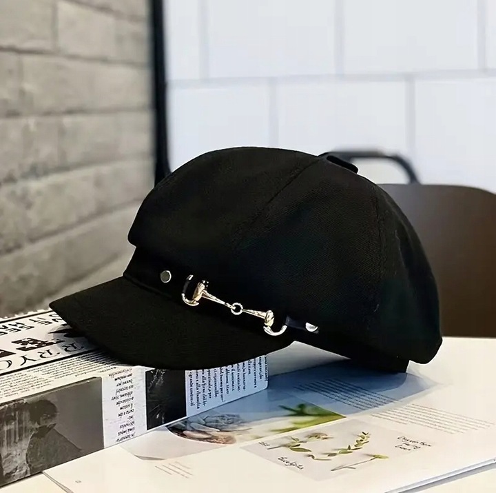 Stylowa Modna Czapka Z Daszkiem Czarna Jesienna Na Jesień Zimę Modna