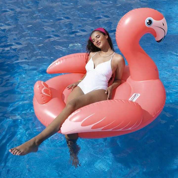 Materac Dmuchany Flaming GIGANT na Basen Plażę Uchwyty 168x120cm Bestway