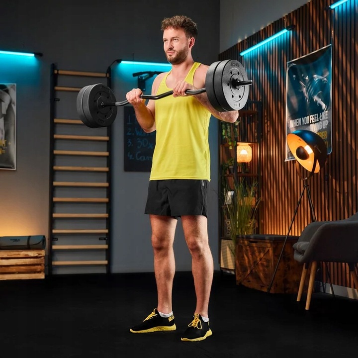 Gryf lekko łamany sztanga 120 cm 25 mm stalowy do ćwiczeń Trex Sport