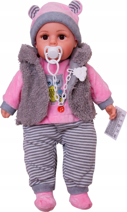 LALKA BOBAS MÓWI I ŚPIEWA POLSKI 45CM+SMOCZEK_68v