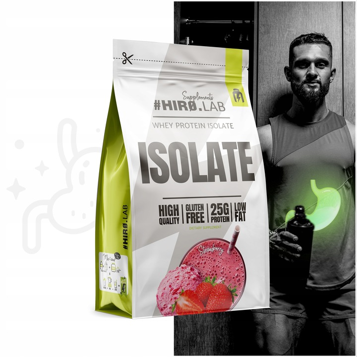 Izolat Białka BIAŁKO 700 g WPI ISO Whey Protein Isolate Truskawka HIRO