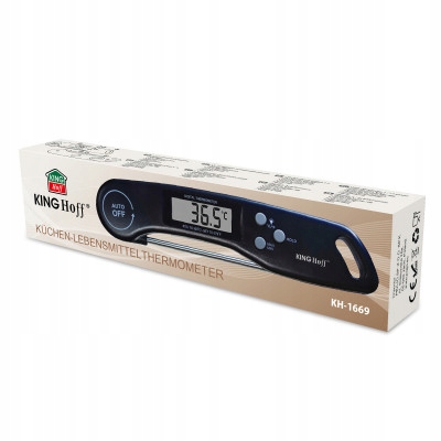 Elektroniczny termometr kuchenny, czarny