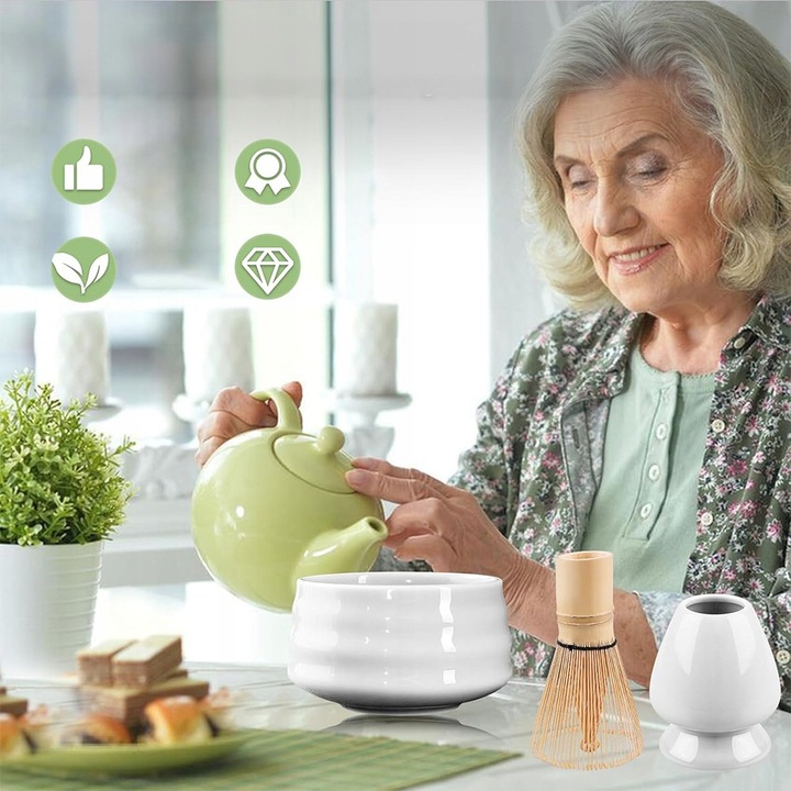 BAMBUSOWY ZESTAW PREZENTOWY DO HERBATY MATCHY CHASHAKU TRZEPACZKA ŁYŻKA