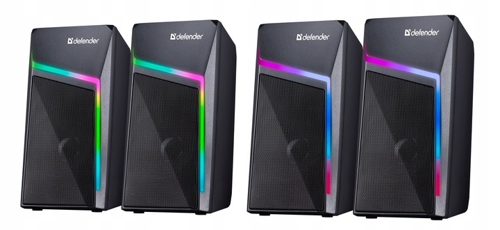 Głośniki Komputerowe 2.0 USB LED Do Komputera Laptopa PC Defender STELLAR