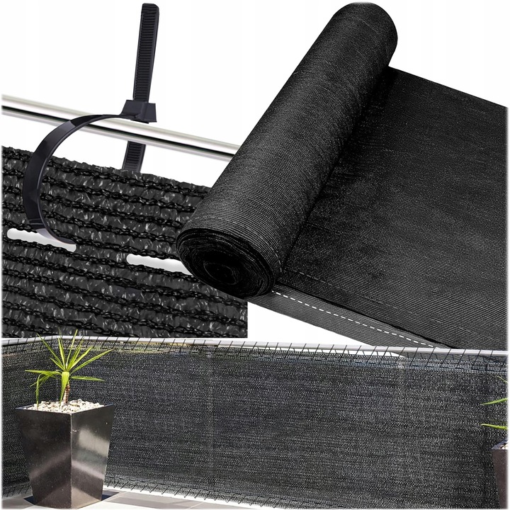 SIATKA CENIUJĄCA NA PŁOT 1,5X25M MASKUJĄCA GRAFIT