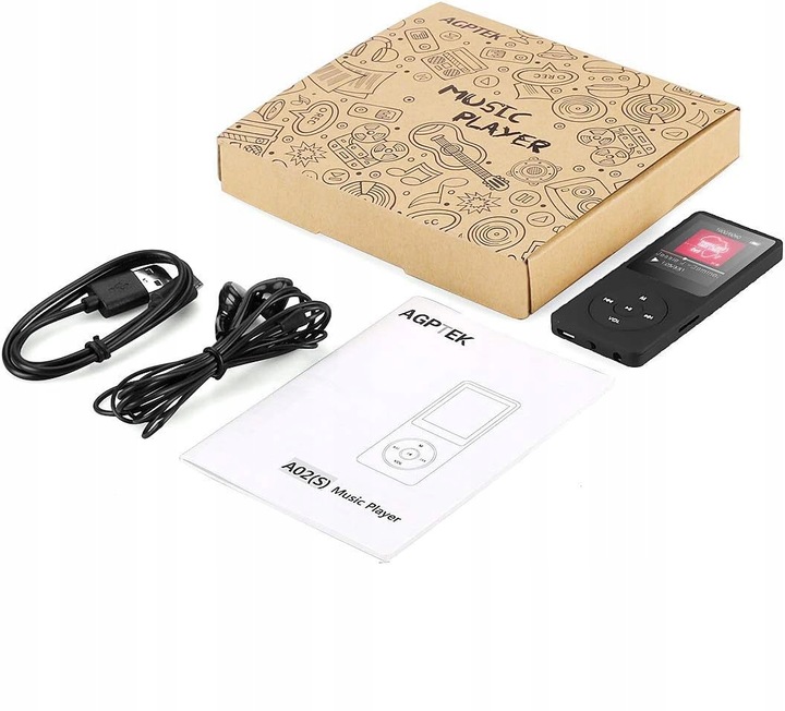 ODTWARZACZ MUZYCZNY MP3 RADIO MINI DYKTAFON + SŁUCHAWKI 16GB PRZENOŚNY