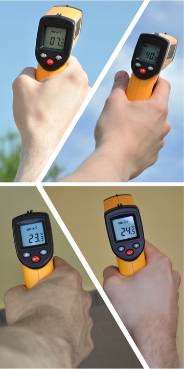 PIROMETR TERMOMETR LASEROWY BEZDOTYKOWY MIERNIK TEMPERATURY -50 +530 st.C