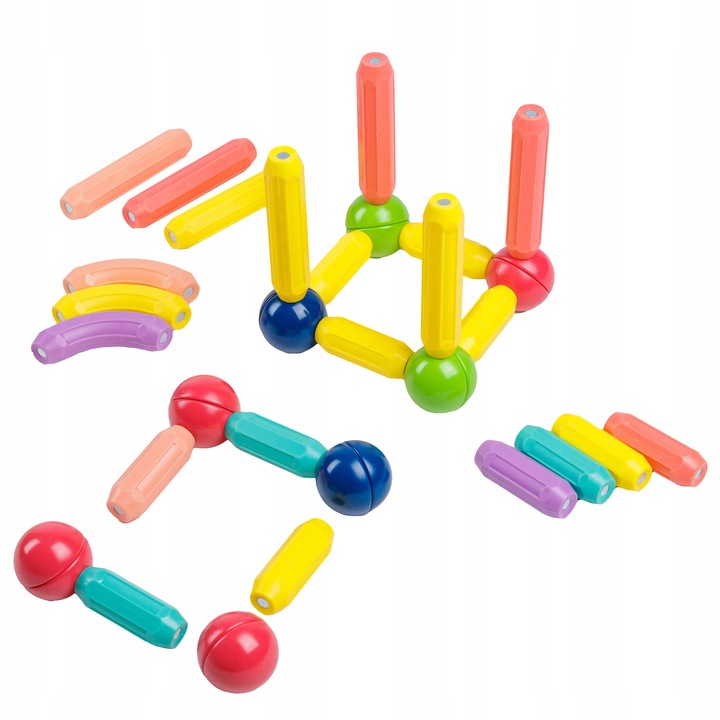DUŻE KLOCKI MAGNETYCZNE KONSTRUKCYJNE EDUKACYJNE STICKS PATYCZKI XXL 98 ele