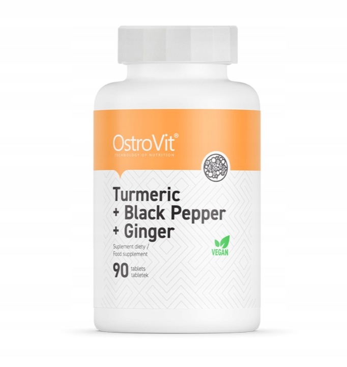 Suplement diety OstroVit Kurkumina Czarny Pieprz Imbir 90 tabletek
