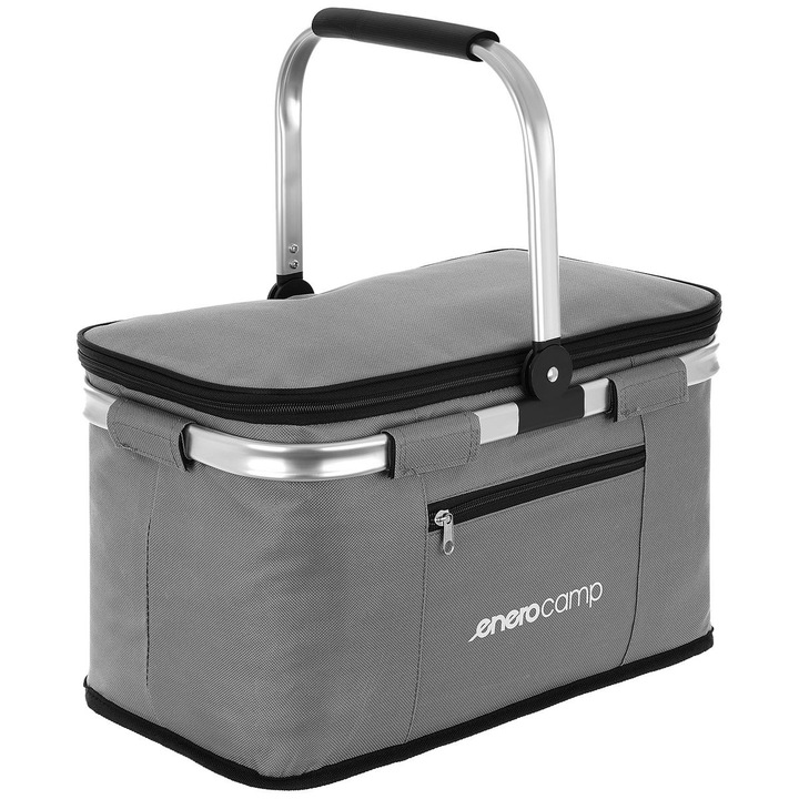 Torba termiczna NA PLAŻĘ PIKNIK składana konstrukcja KOSZYK 24L z rączką