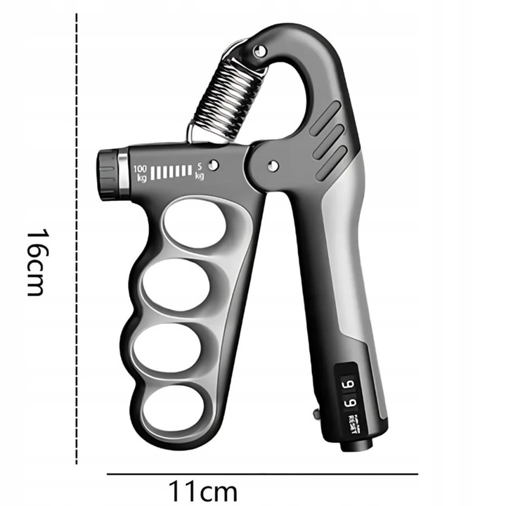 ŚCISKACZ DO RĄK DŁONI Z REGULACJĄ 10-100kg Z LICZNIKIEM 2 SZT