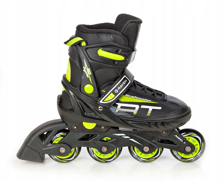 Rolki Regulowane RAVEN Profession Black/Lime 35-39 Kauczuk