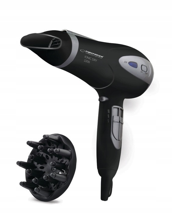SUSZARKA DO WŁOSÓW MOCNA 2200W Z JONIZACJĄ + KONCENTRATOR I DYFUZOR