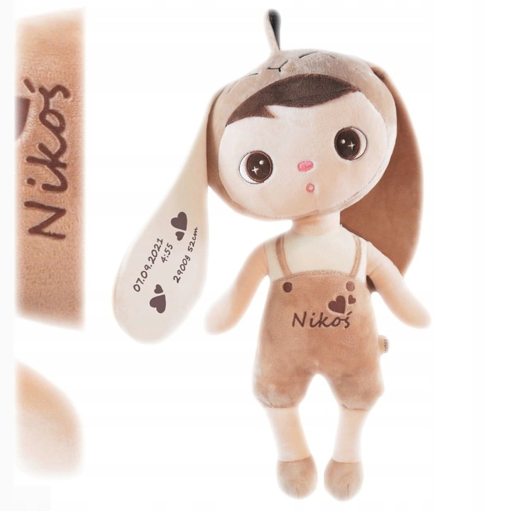 Prezent dla Noworodka + Metryczka dla Dziecka - Lalka Metoo z Imieniem 0+