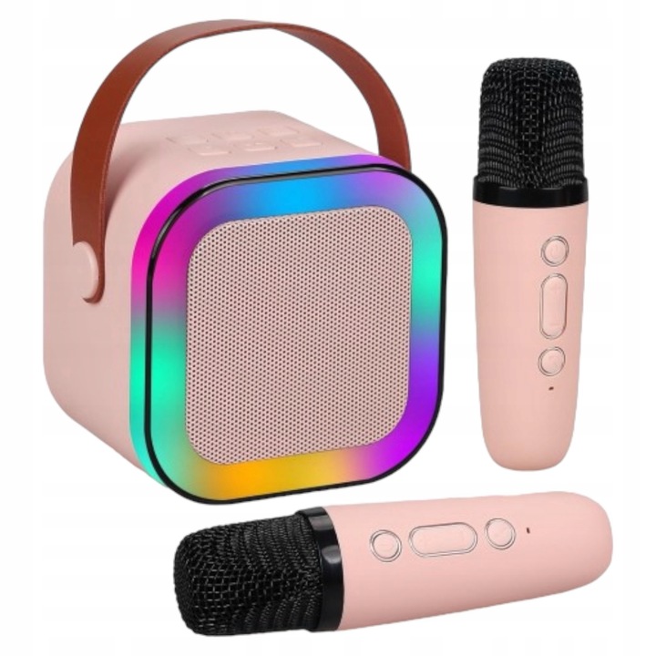 BEZPRZEWODOWY PRZENOŚNY ZESTAW DO KARAOKE GŁOŚNIK BLUETOOTH + 2x MIKROFON