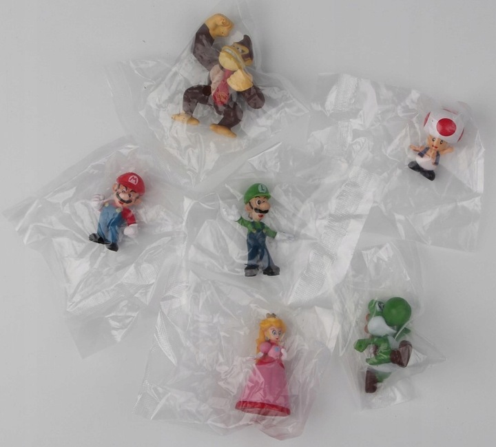 6x FIGURKI SUPER MARIO BROS LUIGI PEACH YOSHI TOAD