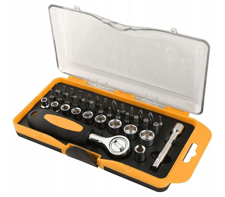 ZESTAW BITÓW I NASADEK Z AKCESORIAMI 38 SZTUK