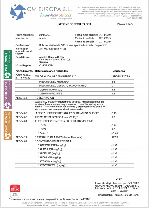 CAZORLA PICUAL hiszpańska oliwa extra virgin 1L