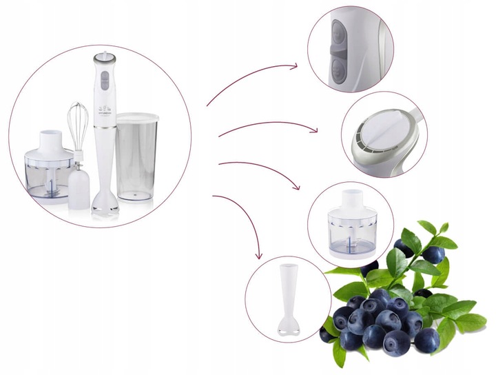 BLENDER RĘCZNY WIELOFUNKCYJNY MIKSER ROBOT HYUNDAI