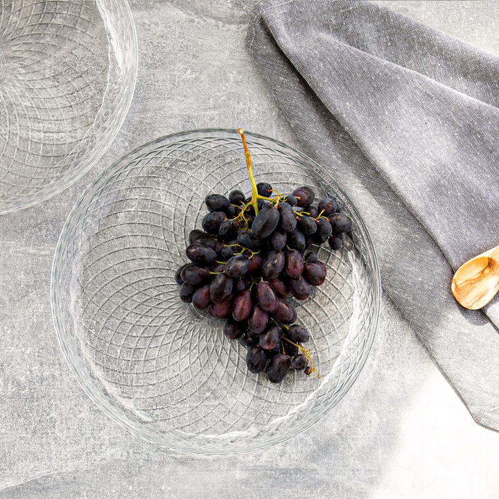 Szklane TALERZYKI Deserowe NA CIASTO Przekąski 4x17 cm Przezroczyste