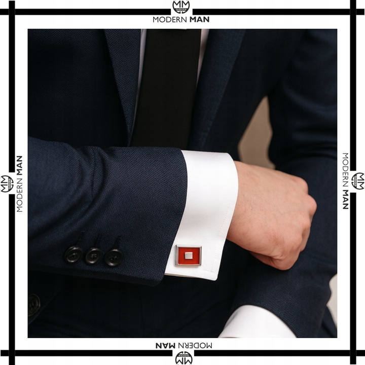 SPINKI DO MANKIETÓW MĘSKIE CZERWONE IDEALNY PREZENT DLA NIEGO