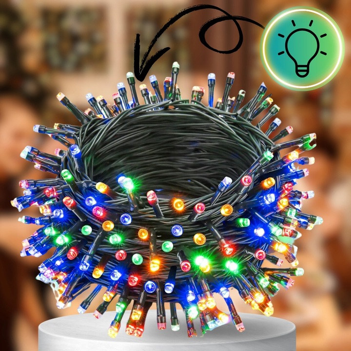 LAMPKI CHOINKOWE 1000 LED ZEWNĘTRZNE WEWNĘTRZNE MULTIKOLOR ŚWIĄTECZNE 70m