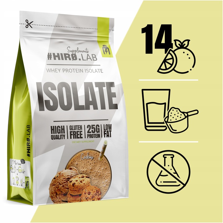Izolat Białka BIAŁKO 700 g wpi Whey Protein Isolate Ciastko ISO HIRO