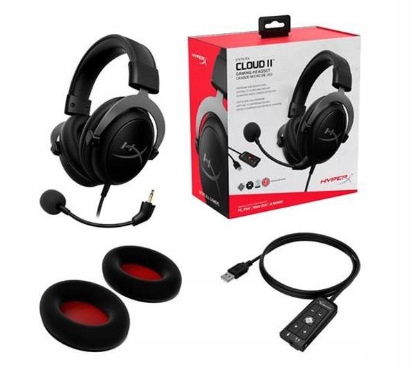 Słuchawki HyperX Cloud II Headset Gamingowe Jack + USB Virtual Surround 7.1