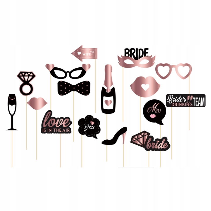 Rekwizyty do zdjęć Wieczór Panieński 16 sztuk Bride