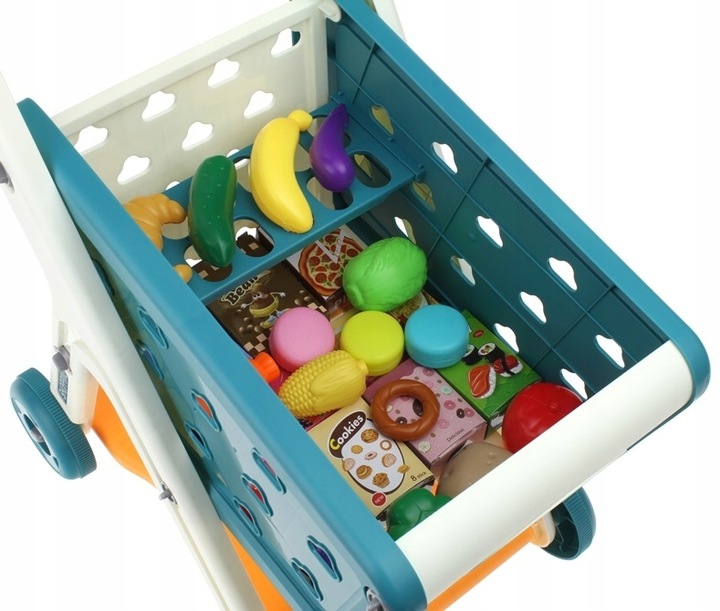 Wózek Sklepowy Na Zakupy Koszyk dla Dzieci Produkty Warzywa Owoce Akcesoria