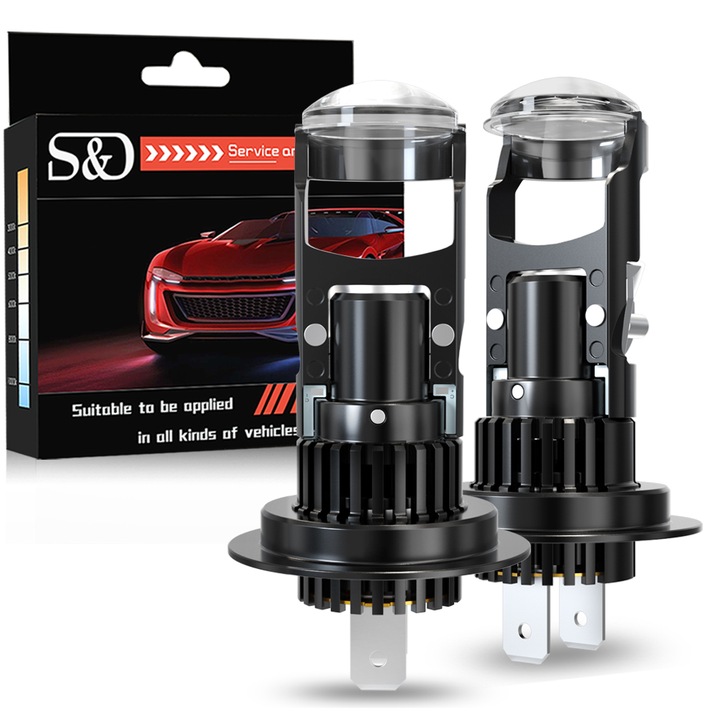 ŻARÓWKI LED H7 RETRIFY S&D PROJECTOR 100% IDEALNE ODCIĘCIE SOCZEWKA FISHEYE