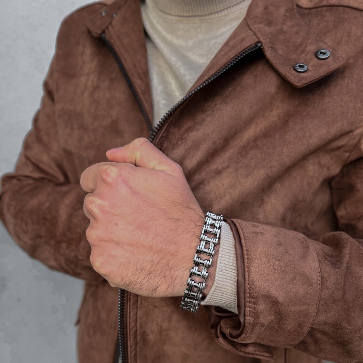 Bransoletka męska łańcuch motocyklowy prezent dla motocyklisty BLINGART