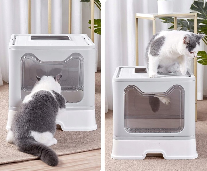 Duża Kuweta dla KOTA Zamknięta Kryta Zamykana z Szufladą z Łopatką XXL