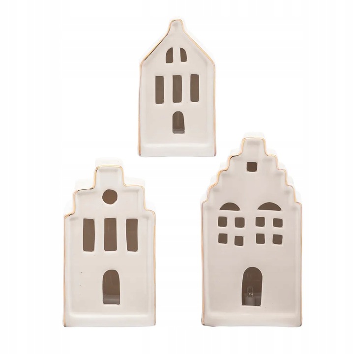 Ozdoby świąteczne Domki Led 3 szt świeczniki Altom Design Prezent Mikołajki