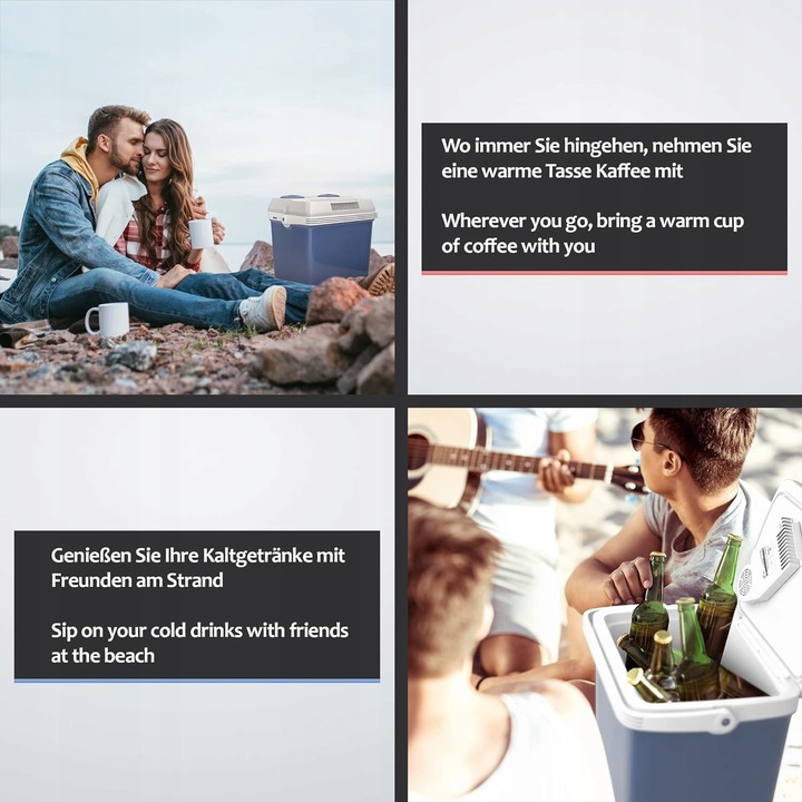 LODÓWKA TURYSTYCZNA PRZENOŚNA NIEBIESKA 25L FUNKCJA GRZANIA