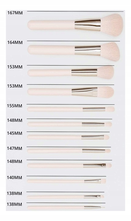 Mimo Zestaw 12-stu pędzli do makijażu Róż