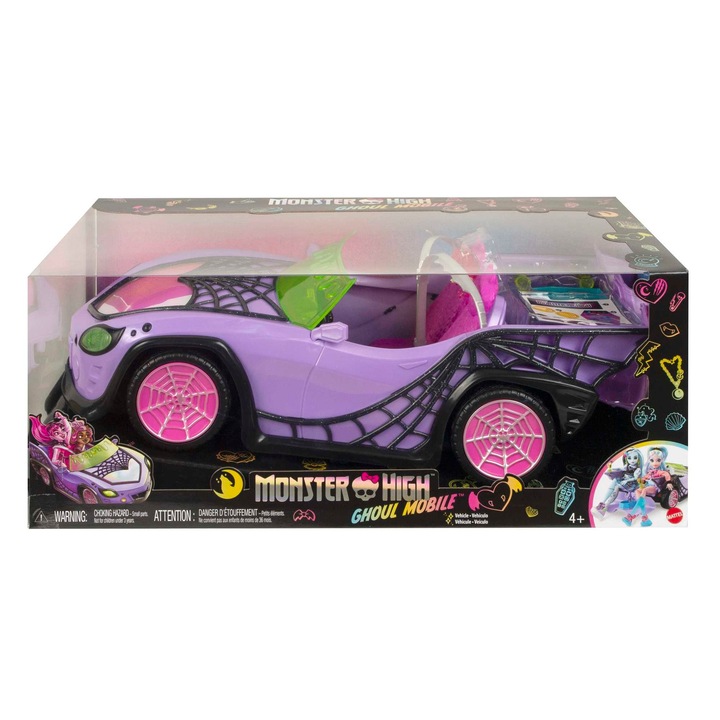 MONSTER HIGH POJAZD GHOUL MOBILE + AKCESORIA HHK63