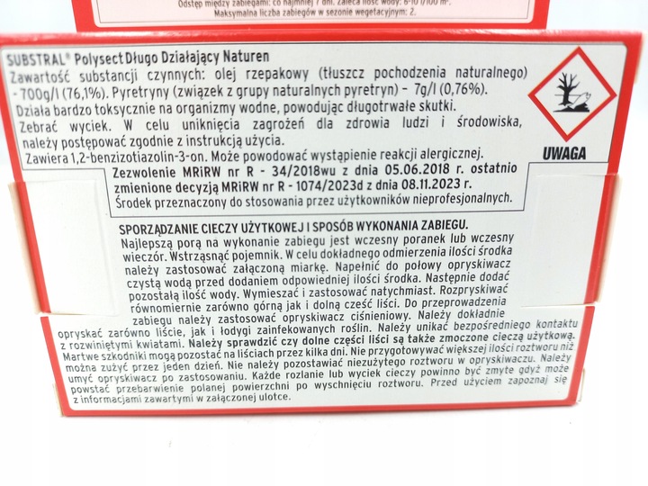 Substral Polysect Na Mszyce Zwalcza SZKODNIKI Owadobójczy Naturen 20 ml x3